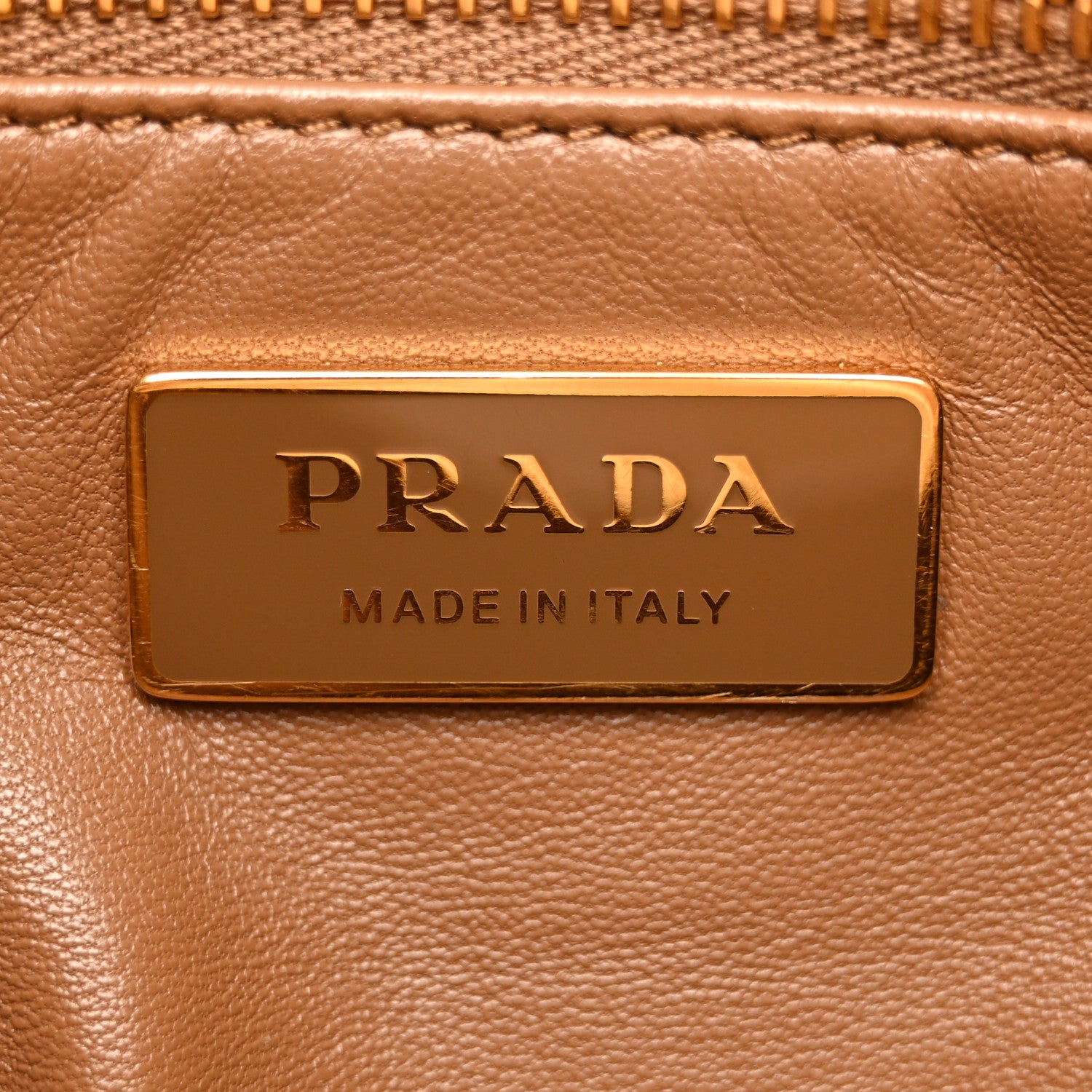Prada Soft Calfskin Large Aimee Shoulder Bag Caramel 6 of 12