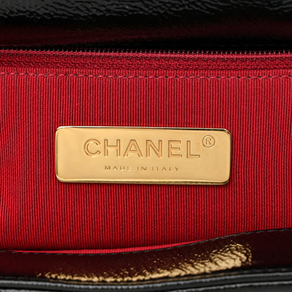 Chanel Shiny Crumpled Calfskin Quilted Medium Chanel 19 Flap Black 6 of 10