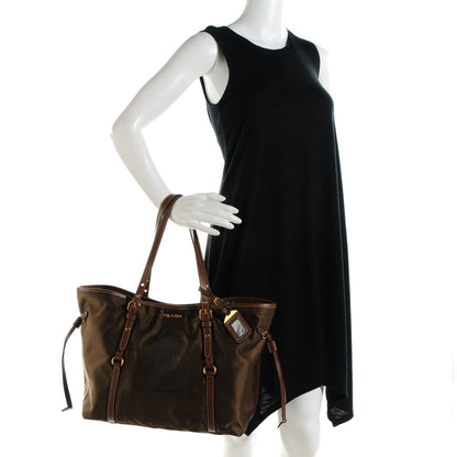 Prada Tessuto Nylon Saffiano Tote Bruciato 2 of 8