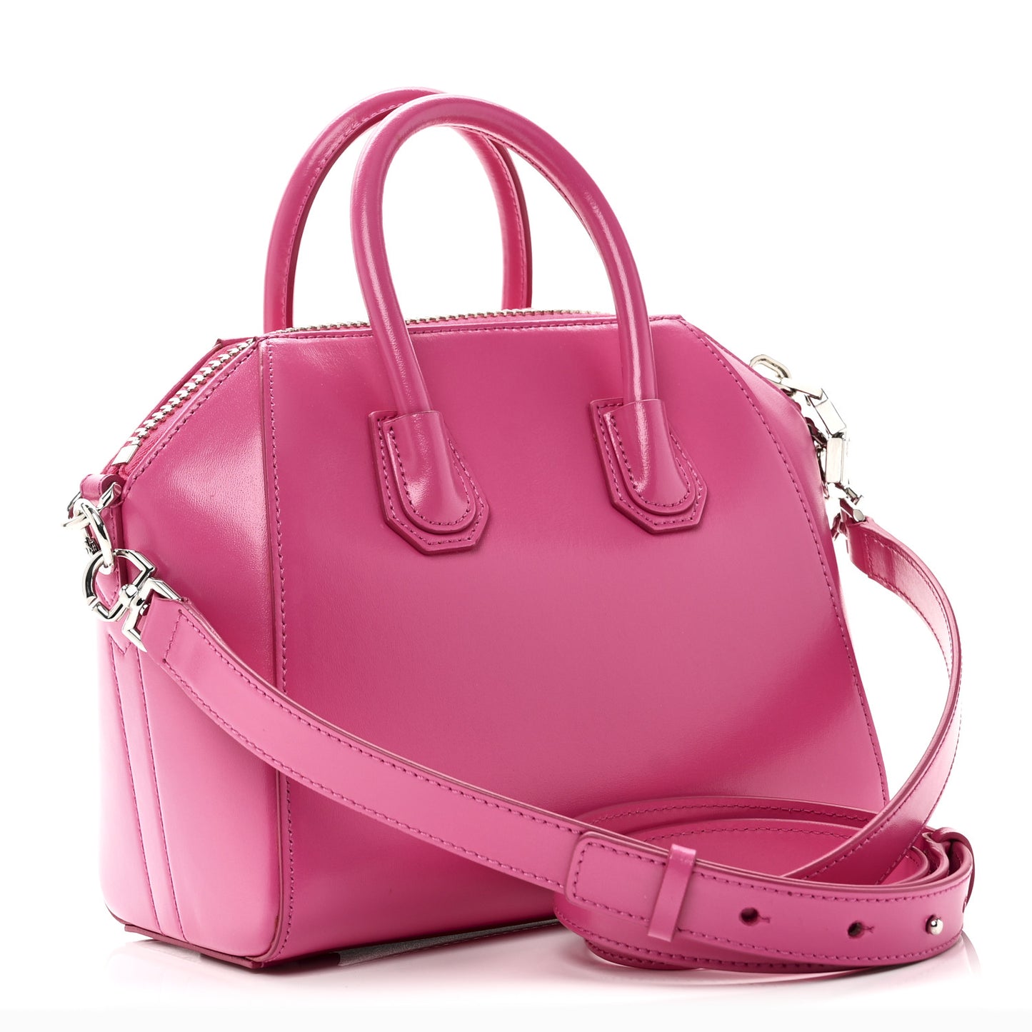 Shiny Lord Calfskin Mini Antigona Neon Pink