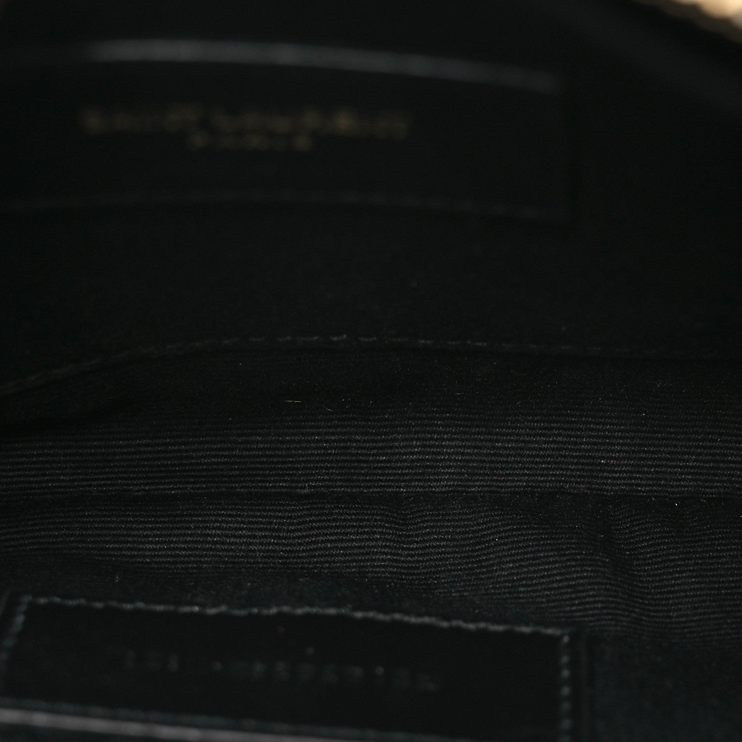 Saint Laurent Grain De Poudre Chevron Monogram Large Bill Pouch Black 5 of 9