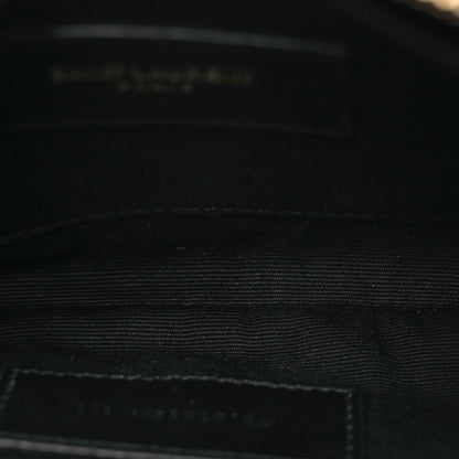Saint Laurent Grain De Poudre Chevron Monogram Large Bill Pouch Black 5 of 9