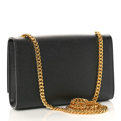 Saint Laurent Grain De Poudre Small Monogram Kate Satchel Black 3 of 8