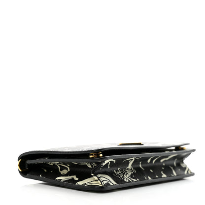 Prada Saffiano Triangle Logo Mermaid Print Mini Crossbody Bag Black 4 of 10