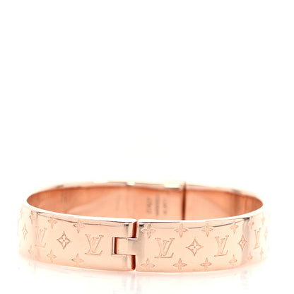 Louis Vuitton Brass Monogram Nanogram Cuff S Pink Gold 3 of 6