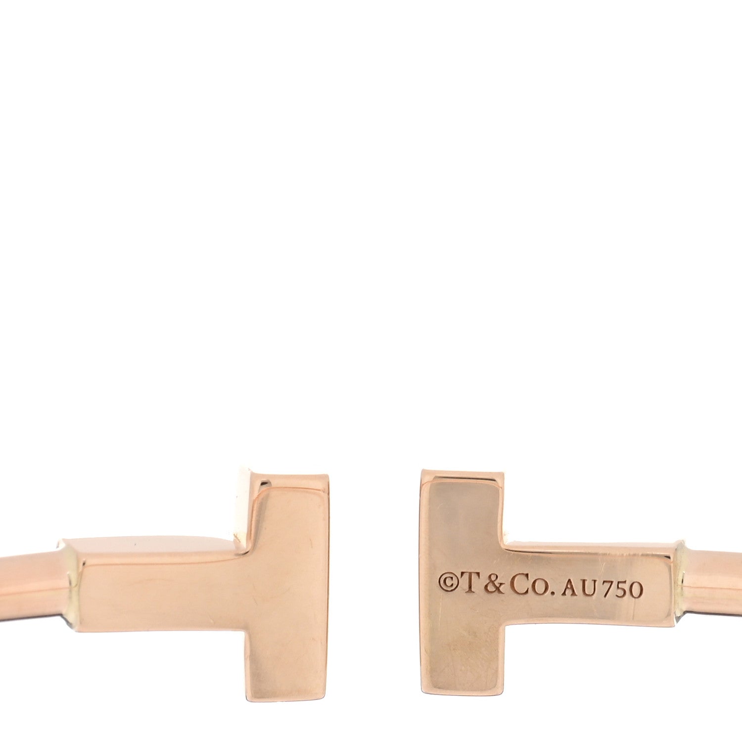Tiffany 18K Rose Gold Narrow T Wire Bracelet 3 of 3