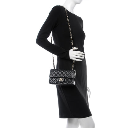 Chanel Lambskin Quilted Mini Rectangular Flap Black 2 of 8