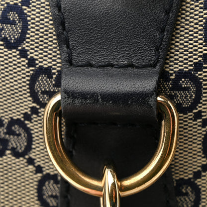 Gucci Monogram Selleria Calfskin Vintage Web Medium Boston Beige Blue 15 of 16