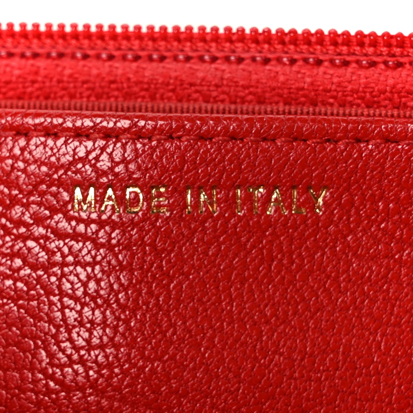 Goatskin Chevron Quilted Statement Wallet On Chain WOC Red