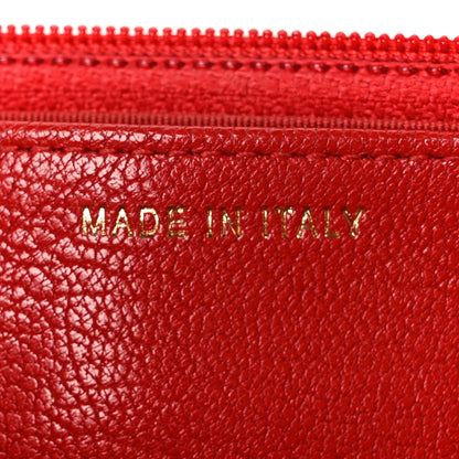 Chanel Goatskin Chevron Quilted Statement Wallet On Chain WOC Red 7 of 12