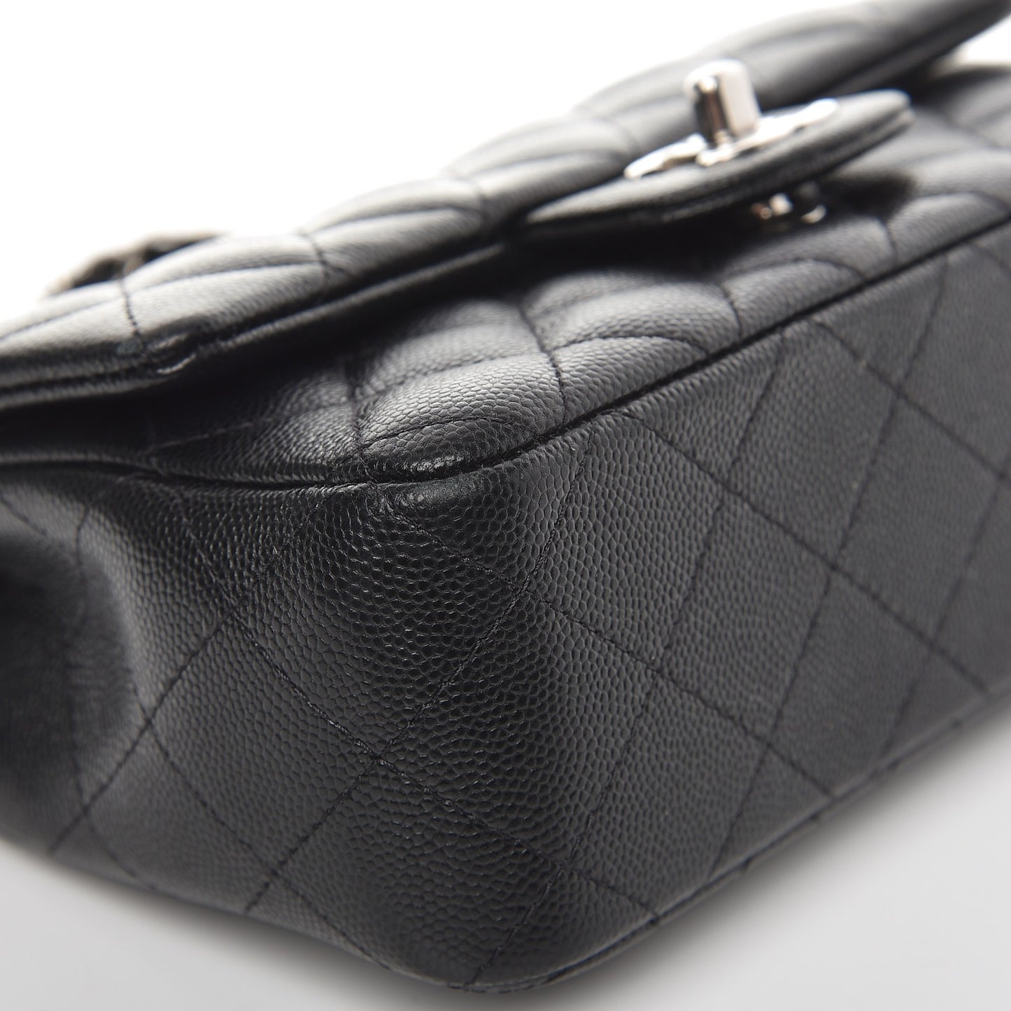 Caviar Quilted Mini Rectangular Flap Black