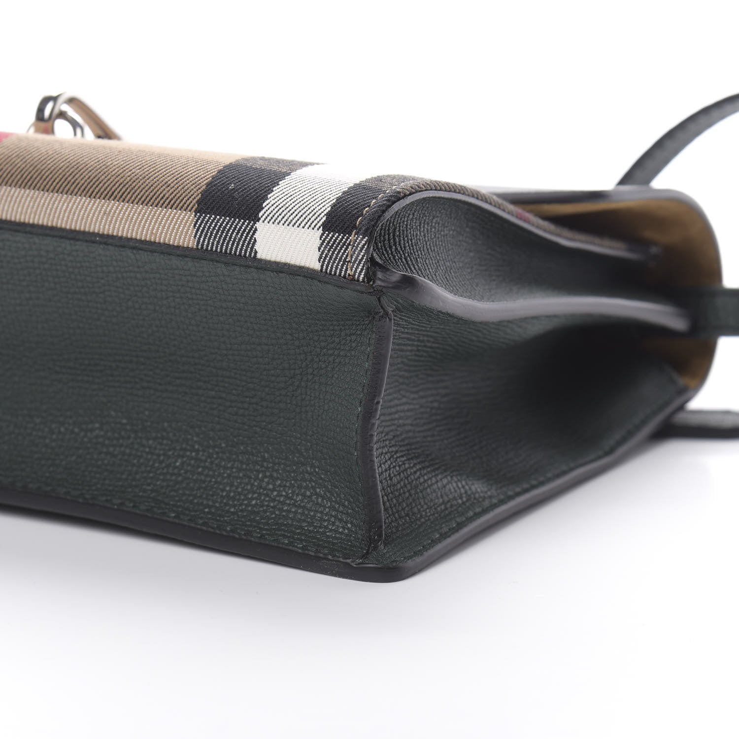 Burberry Derby Calfskin House Check Small Macken Crossbody Bag Dark Bottle Green 10 of 10