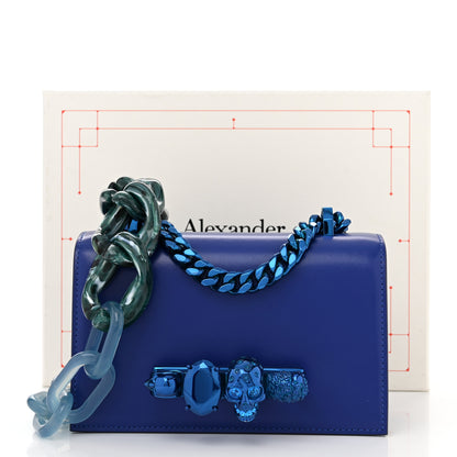 Alexander McQueen Calfskin Mini Jeweled Knuckle Satchel Royal Blue 10 of 10