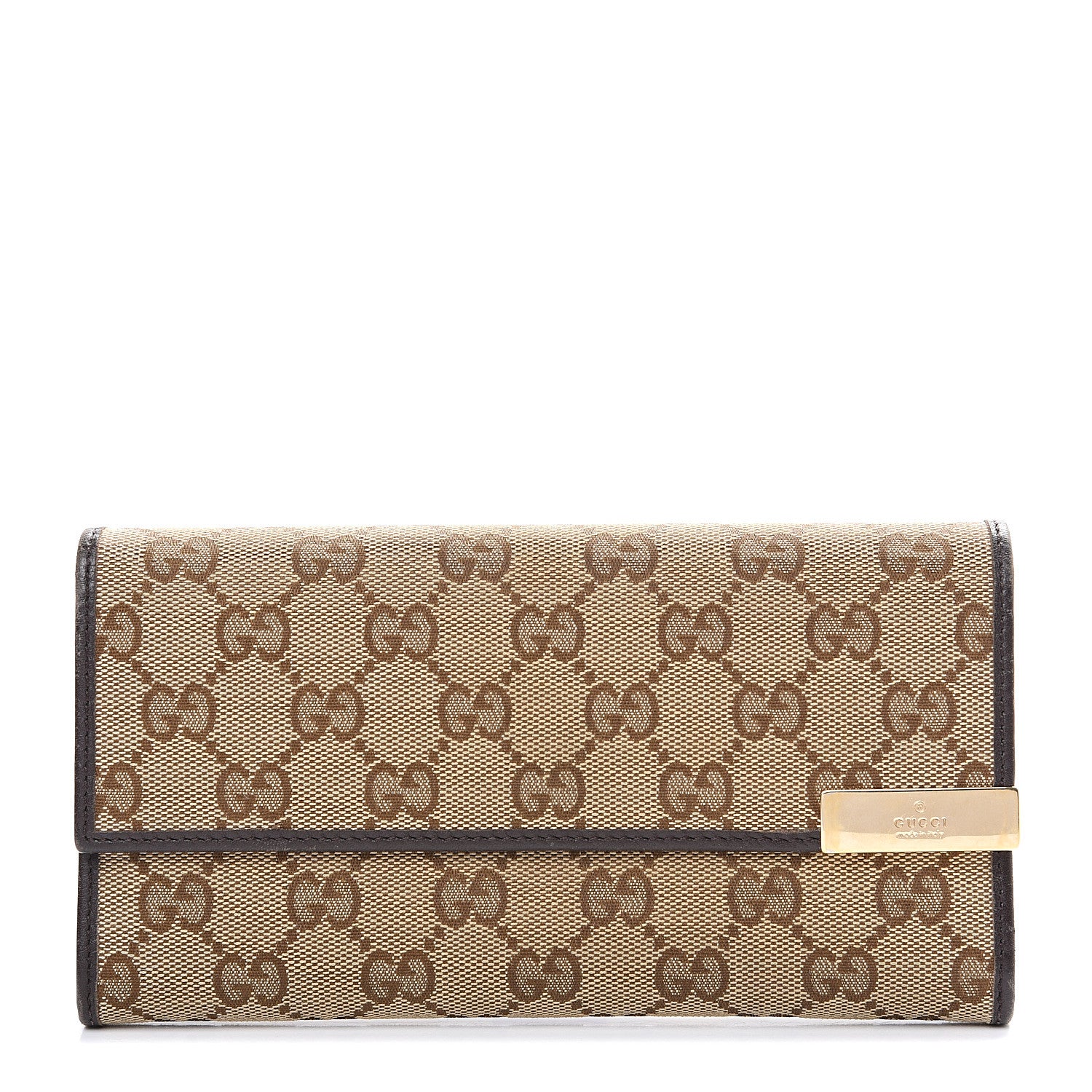 Gucci Monogram Margaux Calfskin Dice Continental Flap Wallet Beige Ebony Cocoa 1 of 10