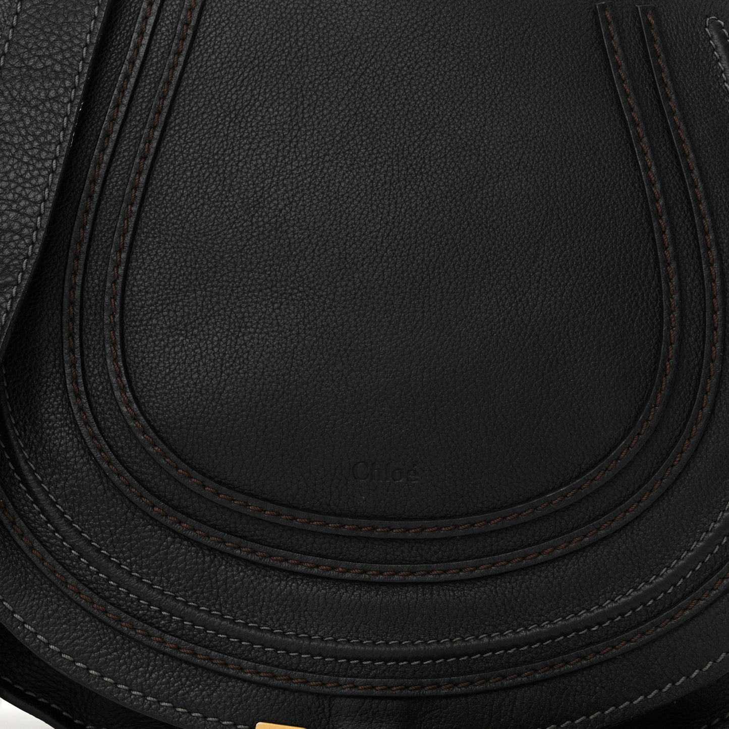 Calfskin Medium Marcie Round Crossbody Bag Black