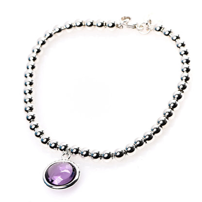 Tiffany Sterling Silver Amethyst Paloma's Sugar Stacks Beaded Bracelet 1 of 6