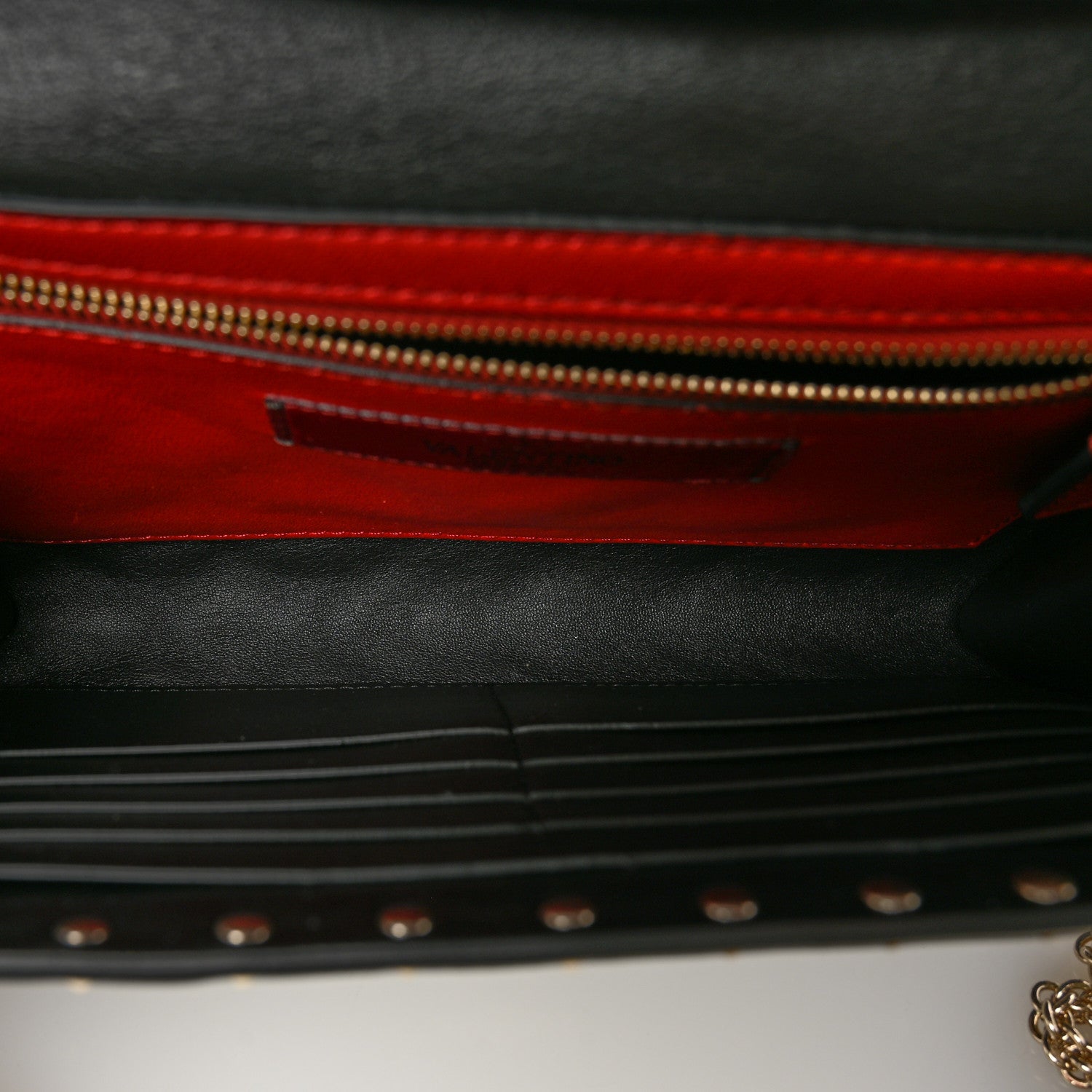 Valentino Garavani Nappa Rockstud Spike Wallet on Chain Black 5 of 10