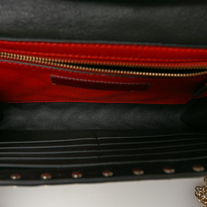 Valentino Garavani Nappa Rockstud Spike Wallet on Chain Black 5 of 10