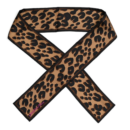 Louis Vuitton Silk Leopard Bandeau Scarf Marron 1 of 5