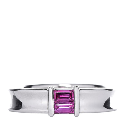 Tiffany 18K White Gold Pink Sapphire Stacking Ring 52 6 1 of 7