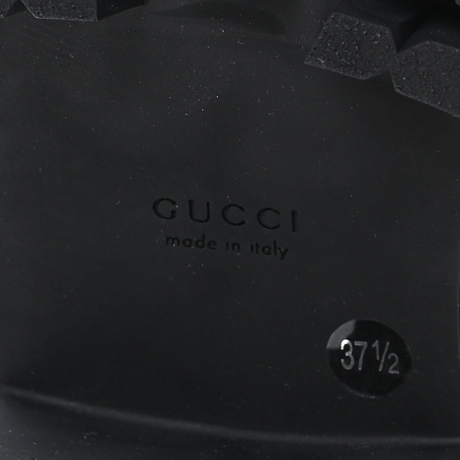 Gucci Cordovan Lux Nappa GG Matelasse Lace Up 60mm Combat Boots 37.5 Dark Hazel Brown 7 of 9