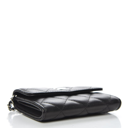 Chanel Lambskin Quilted Card Holder On Chain Black 4 of 10