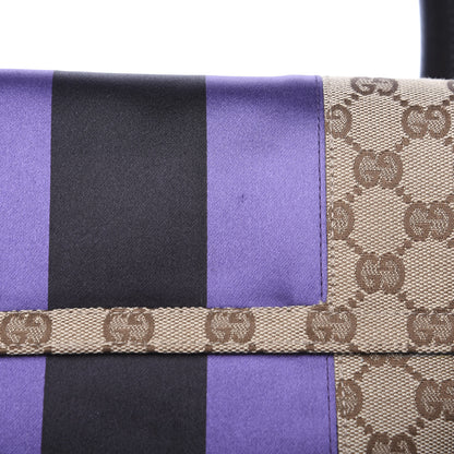 Gucci Monogram Horsebit Web Flap Bag Brown Purple 12 of 16