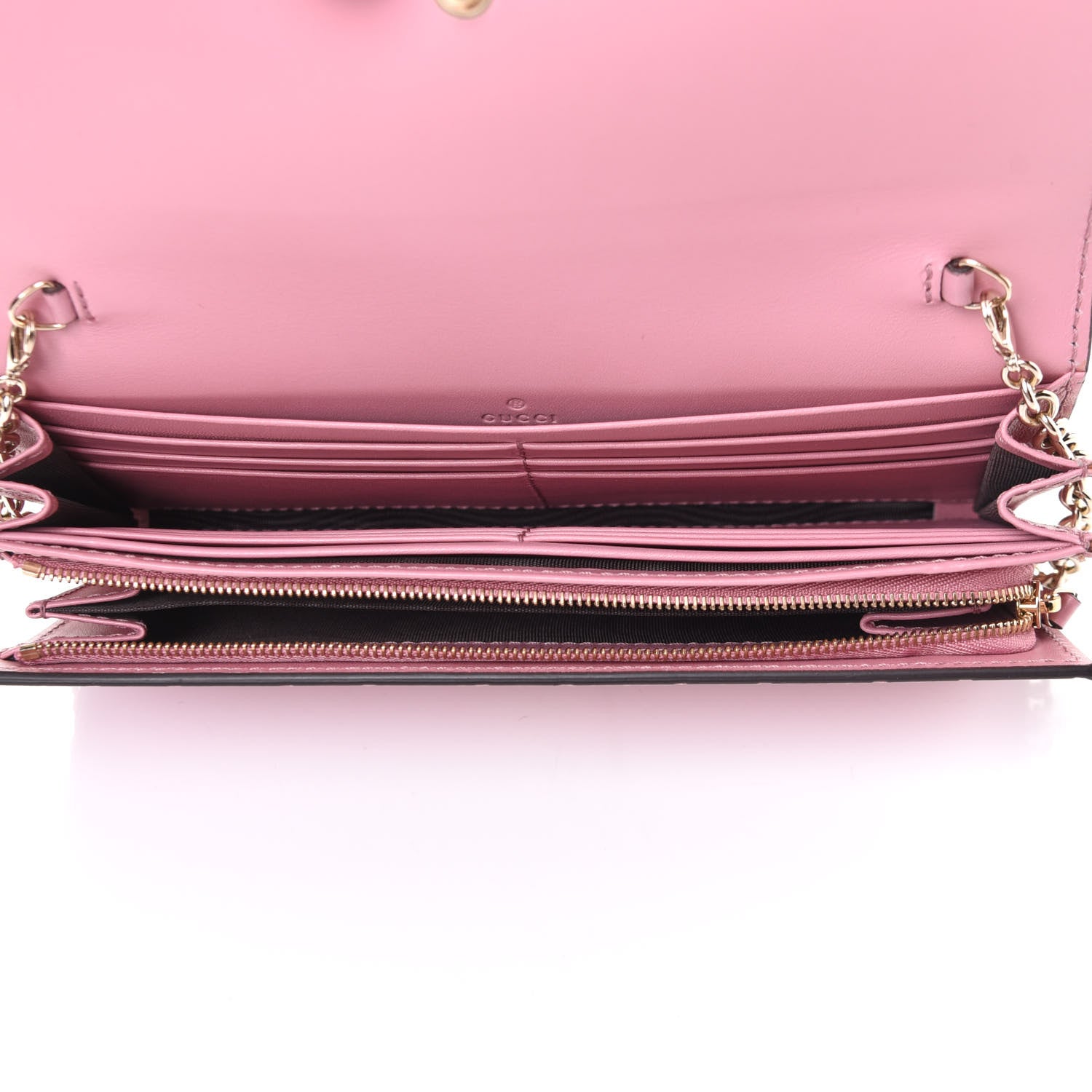 Gucci Guccissima Signature Dice Chain Wallet Carmine Rose 4 of 4