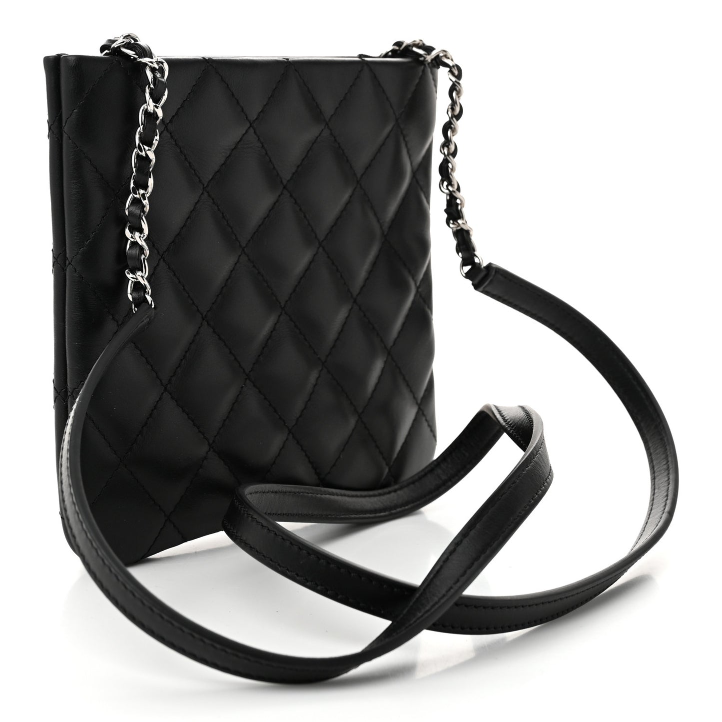 Lambskin Quilted Uniform Crossbody Bag Black