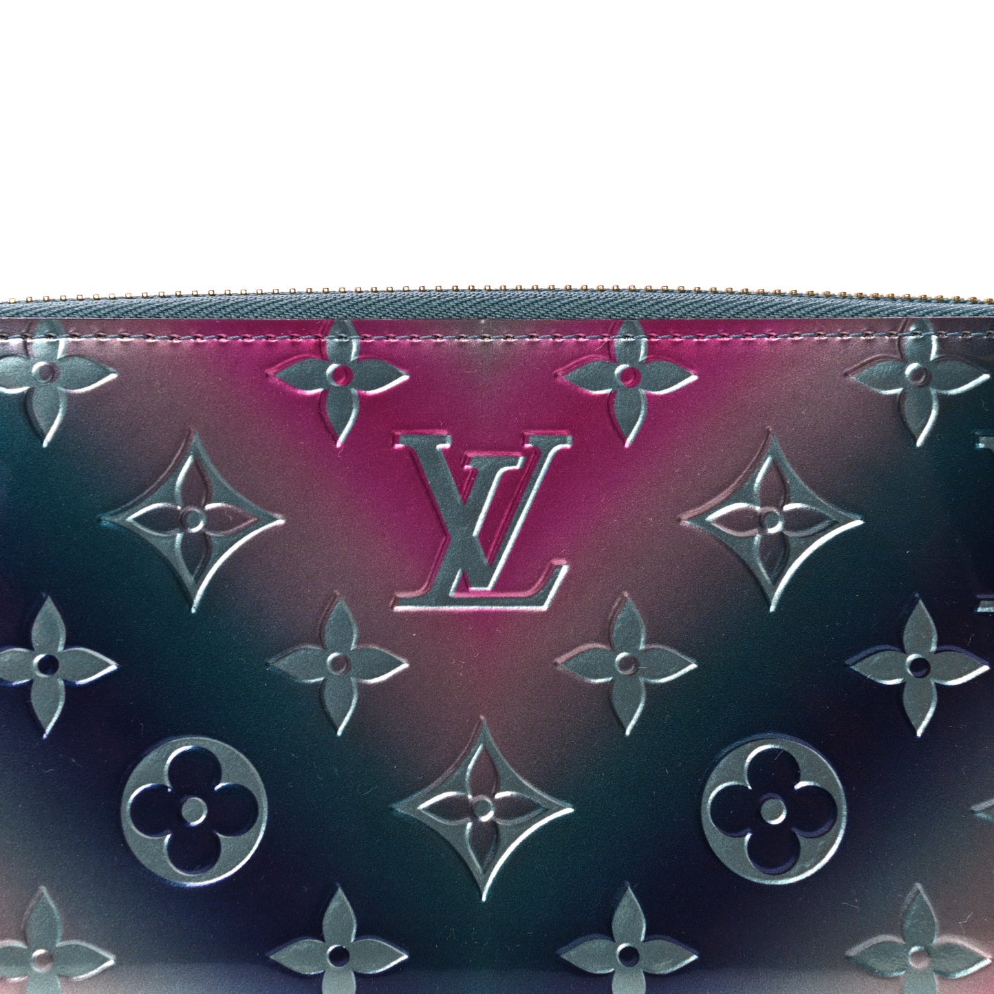 Metallic Vernis Degrade Zippy Wallet Blue Pink