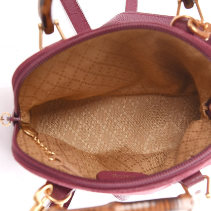 Gucci Suede Mini Bamboo Handle Bag Bordeaux 5 of 11
