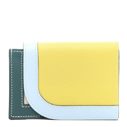 Hermes Epsom Camail Combined Coin Purse Lime Malachite Rose Azalee 1 of 9