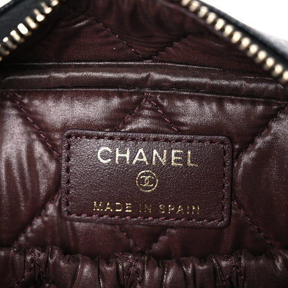 Chanel Caviar Quilted Medium Curvy Pouch Cosmetic Case Black 6 of 8