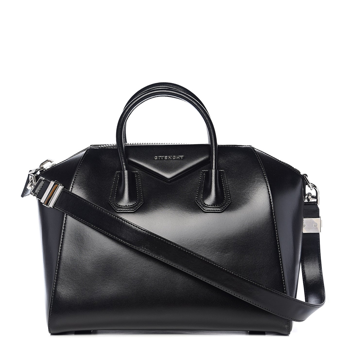 Shiny Lord Calfskin Medium Antigona Black