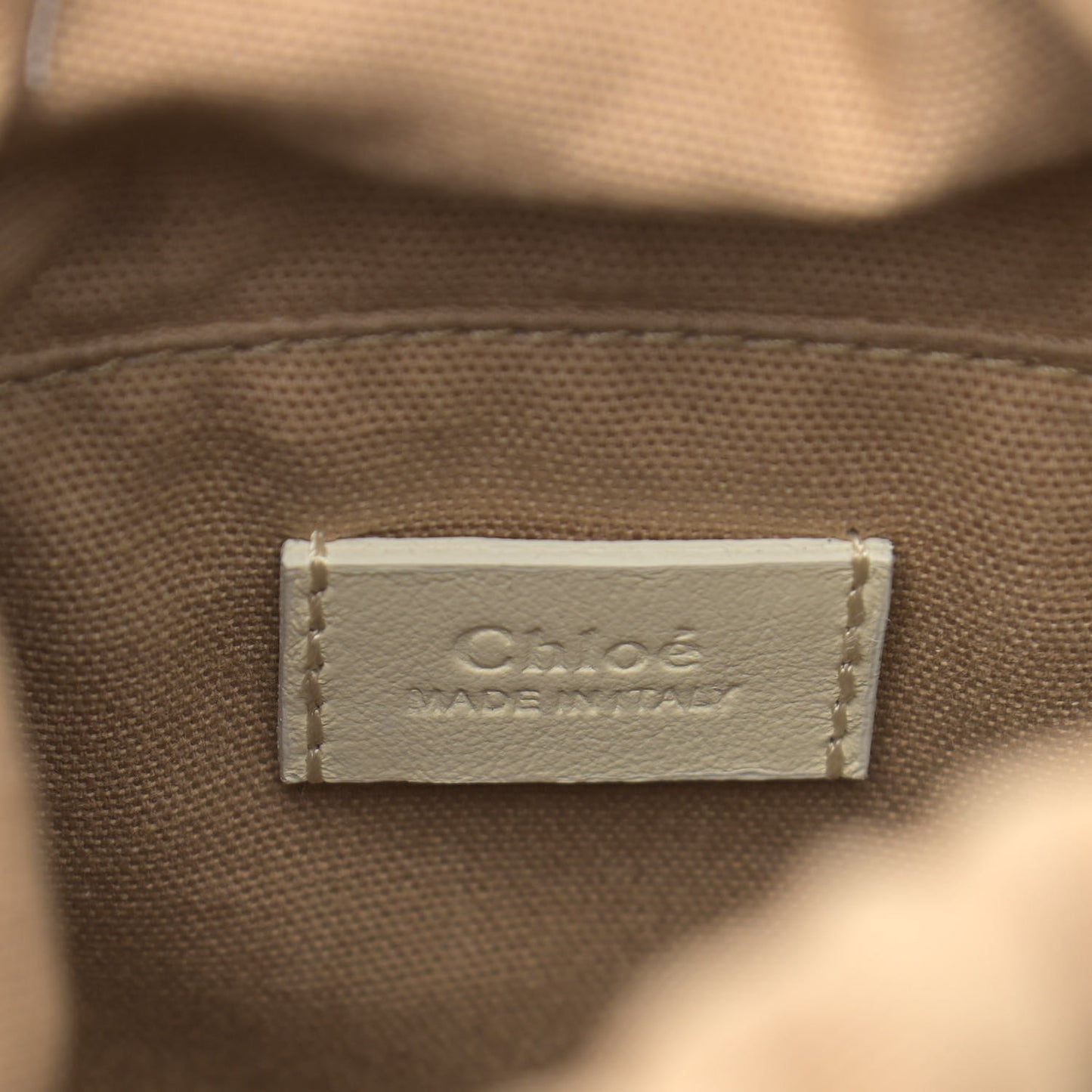 Smooth Calfskin Logo Mini Roy Bucket Bag Natural White