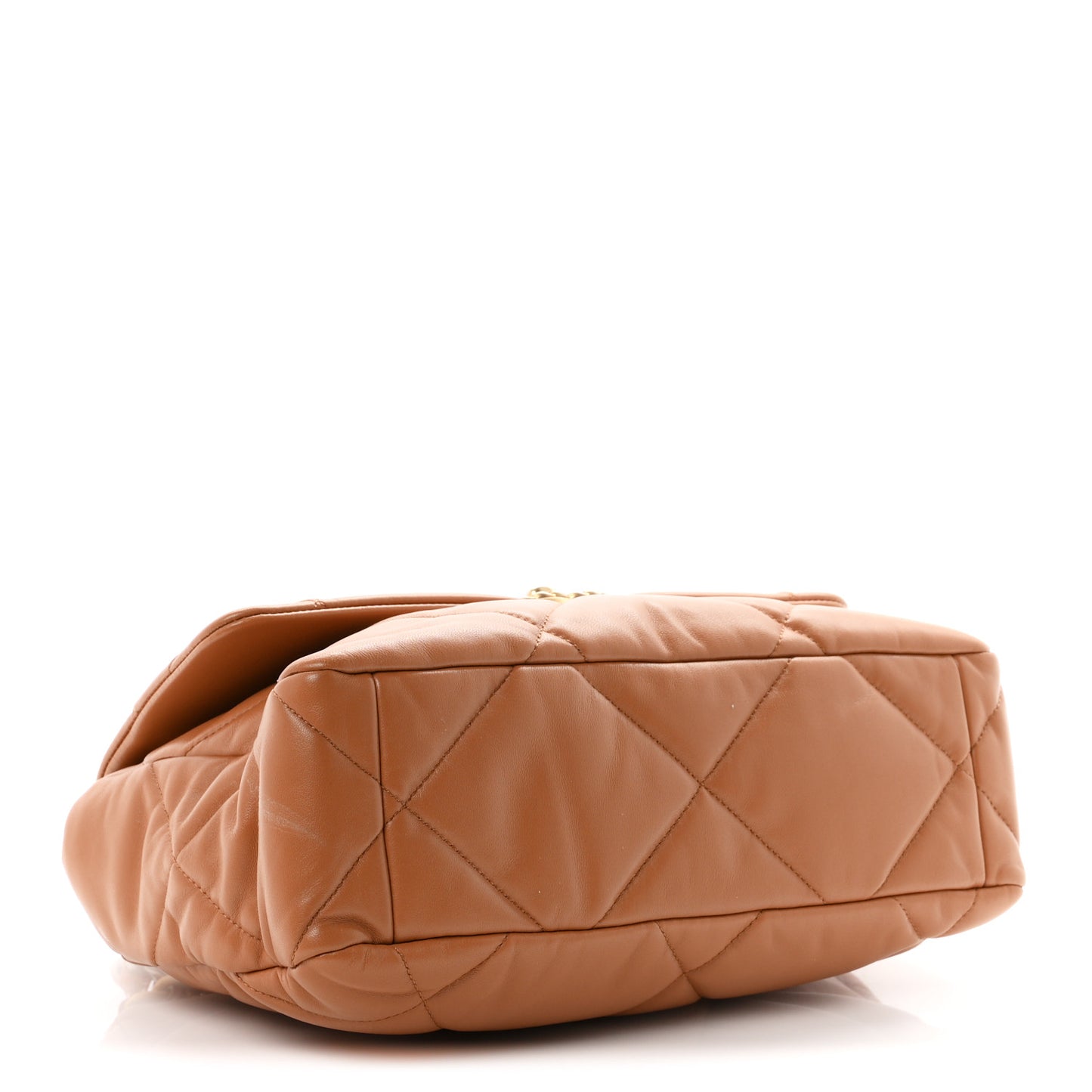Lambskin Quilted Large Chanel 19 Flap Brown