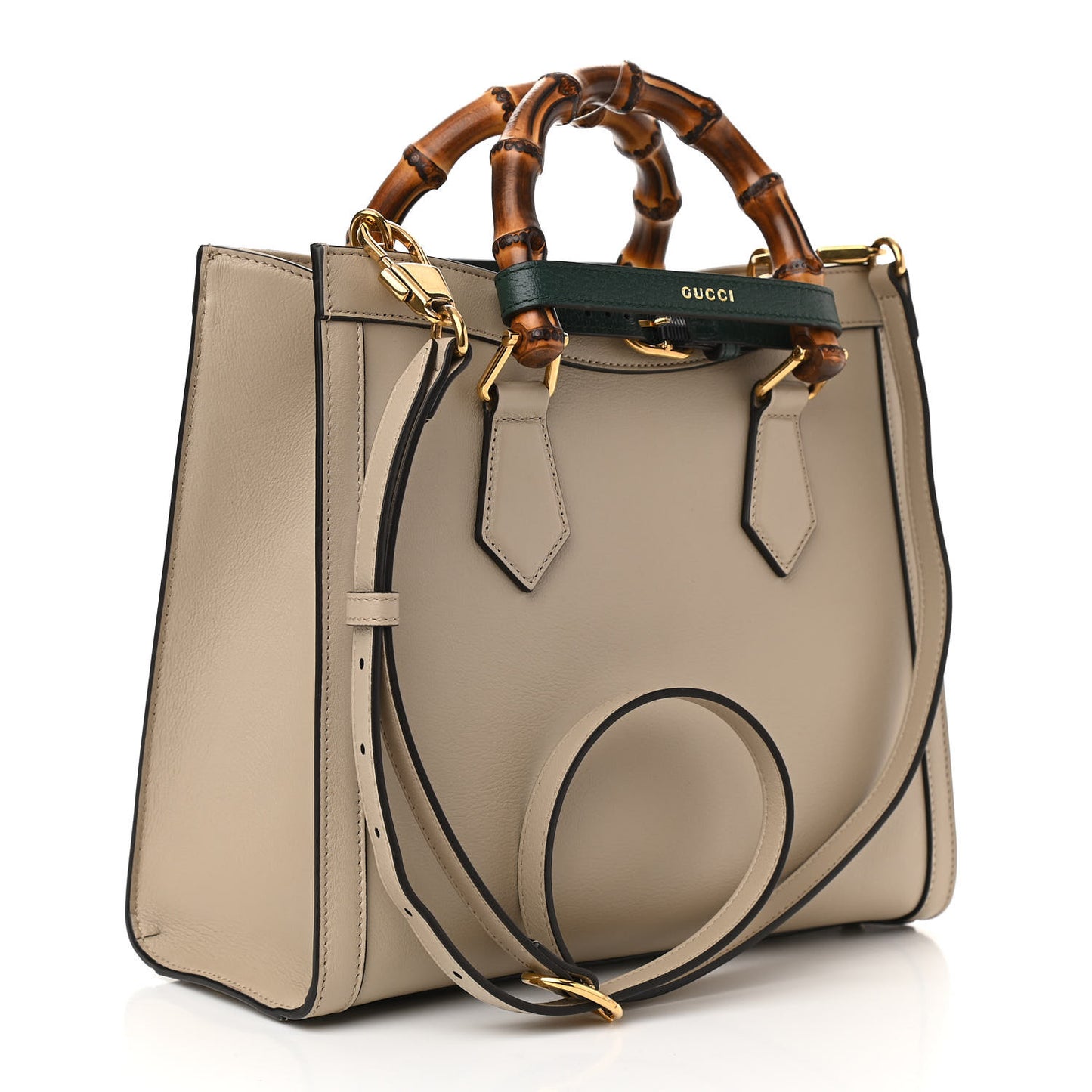 Wonka Grain Calfskin Small Diana Tote Bag Oatmeal Vintage Green