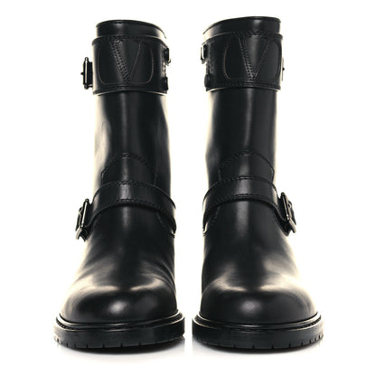 Valentino Garavani Calfskin Vlogo Biker Boots 40 Black 2 of 8