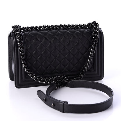Chanel Caviar Quilted Medium Boy Flap So Black 3 of 12