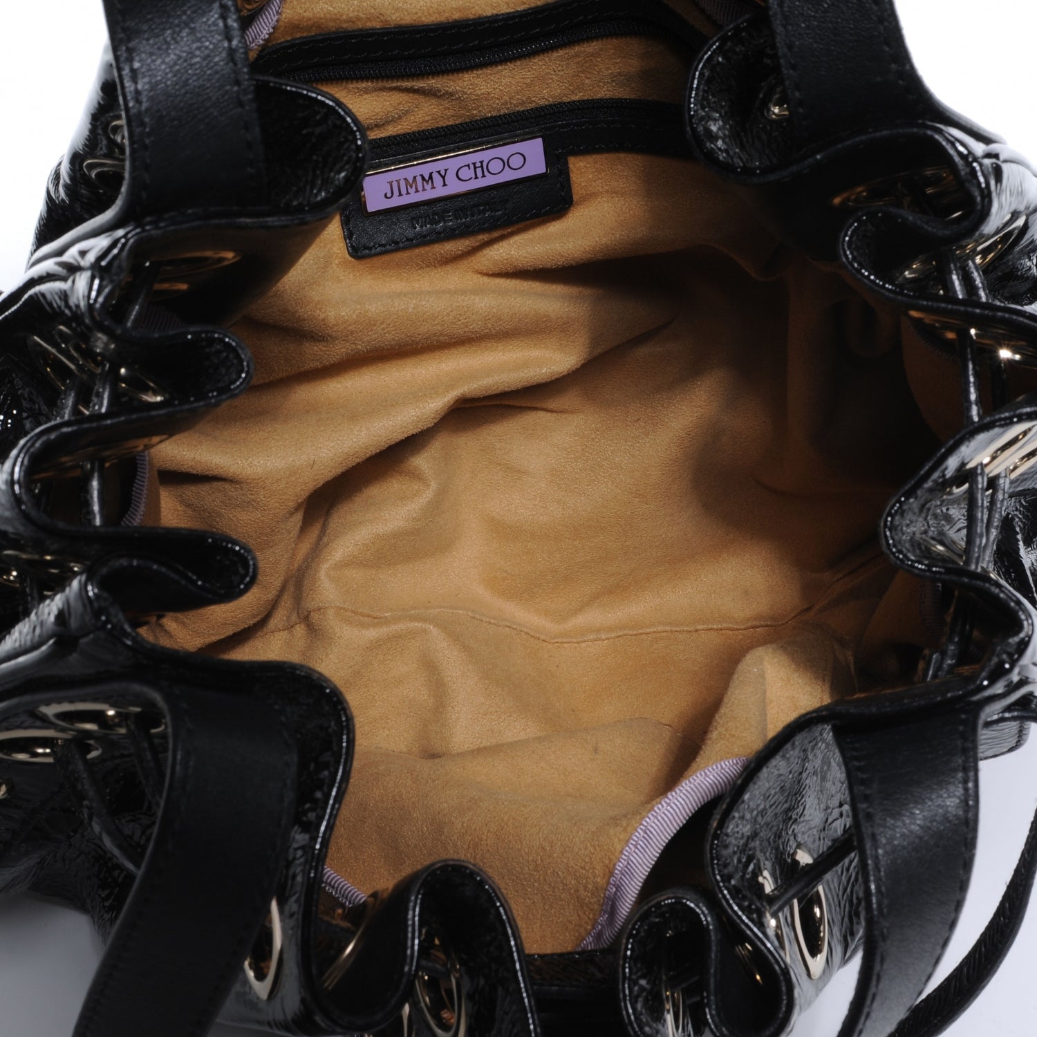 Jimmy Choo Crushed Patent Riki Bag Black 5 of 6