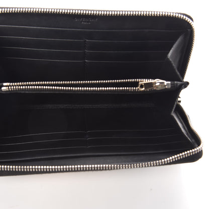 Givenchy Textured Coated Canvas Magnolia and Moth Print Zip Around Wallet Black 5 of 6