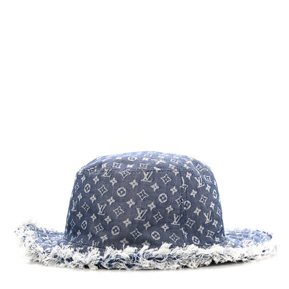 Louis Vuitton Monogram Denim Fringe Bob Bucket Hat M Blue 1 of 10