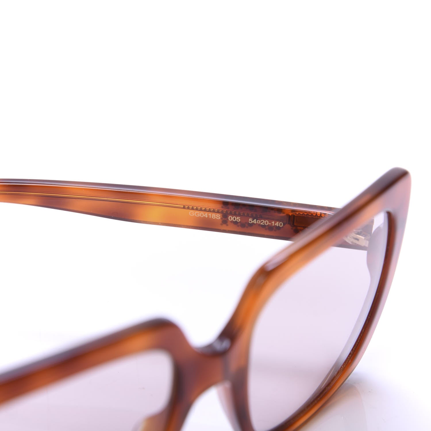 Gucci Square Frame Crystal Sunglasses GG 0418S Tortoiseshell 5 of 8