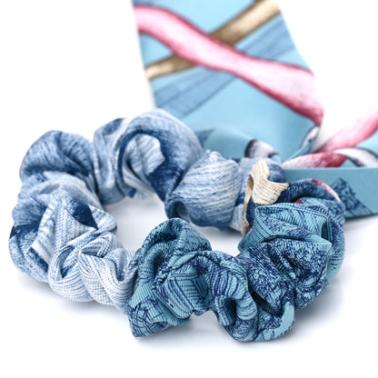 Hermes Silk Twilly Scrunchie Blue 4 of 4