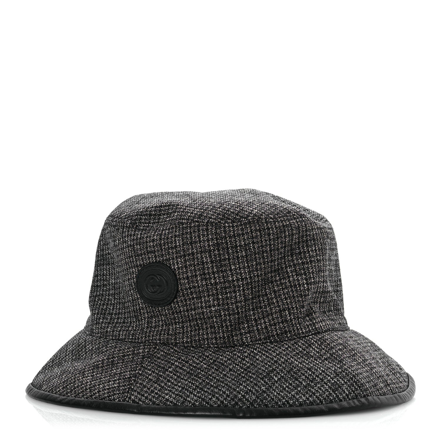 Gucci Wool Nylon GG Monogram Reversible Bucket Hat L Black Grey 1 of 18