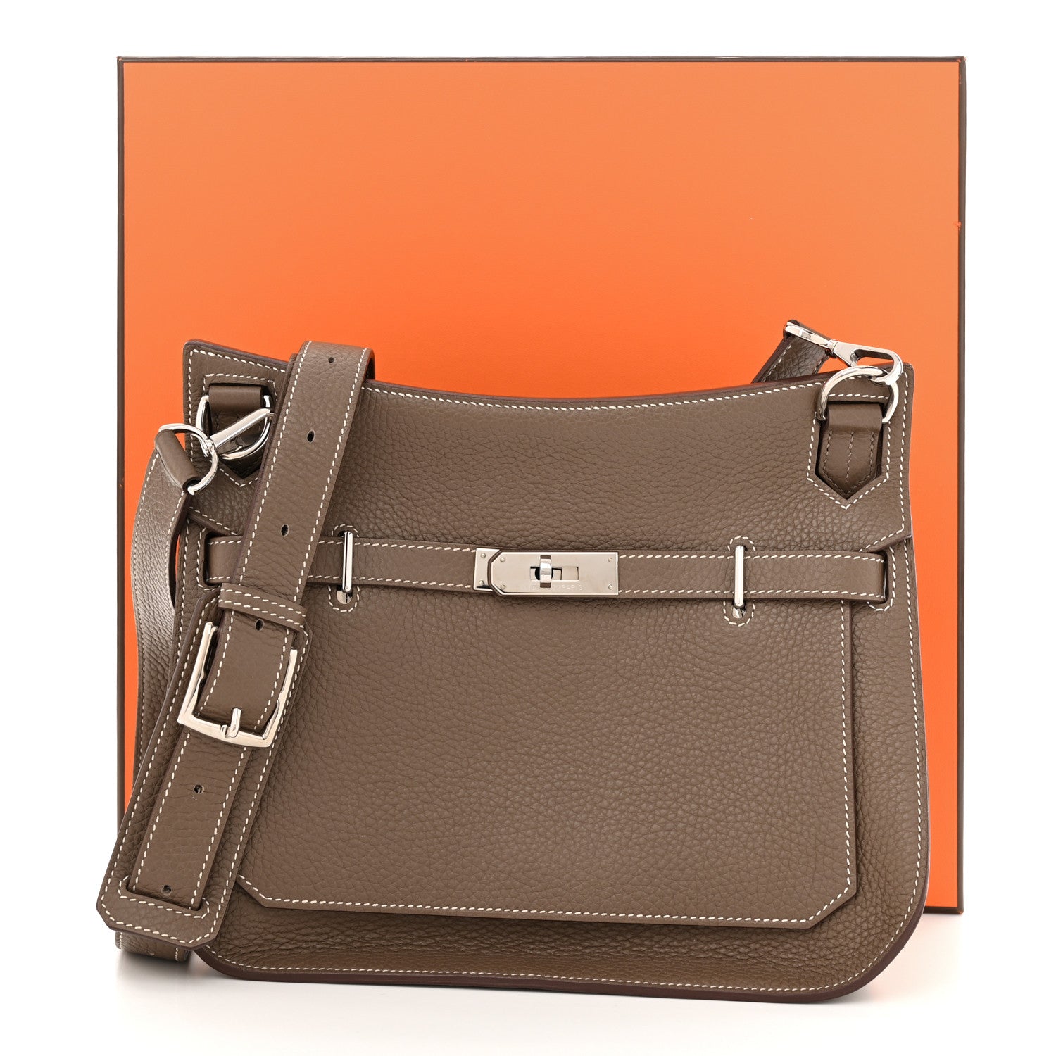 Hermes Taurillon Clemence Jypsiere 28 Etoupe 12 of 12
