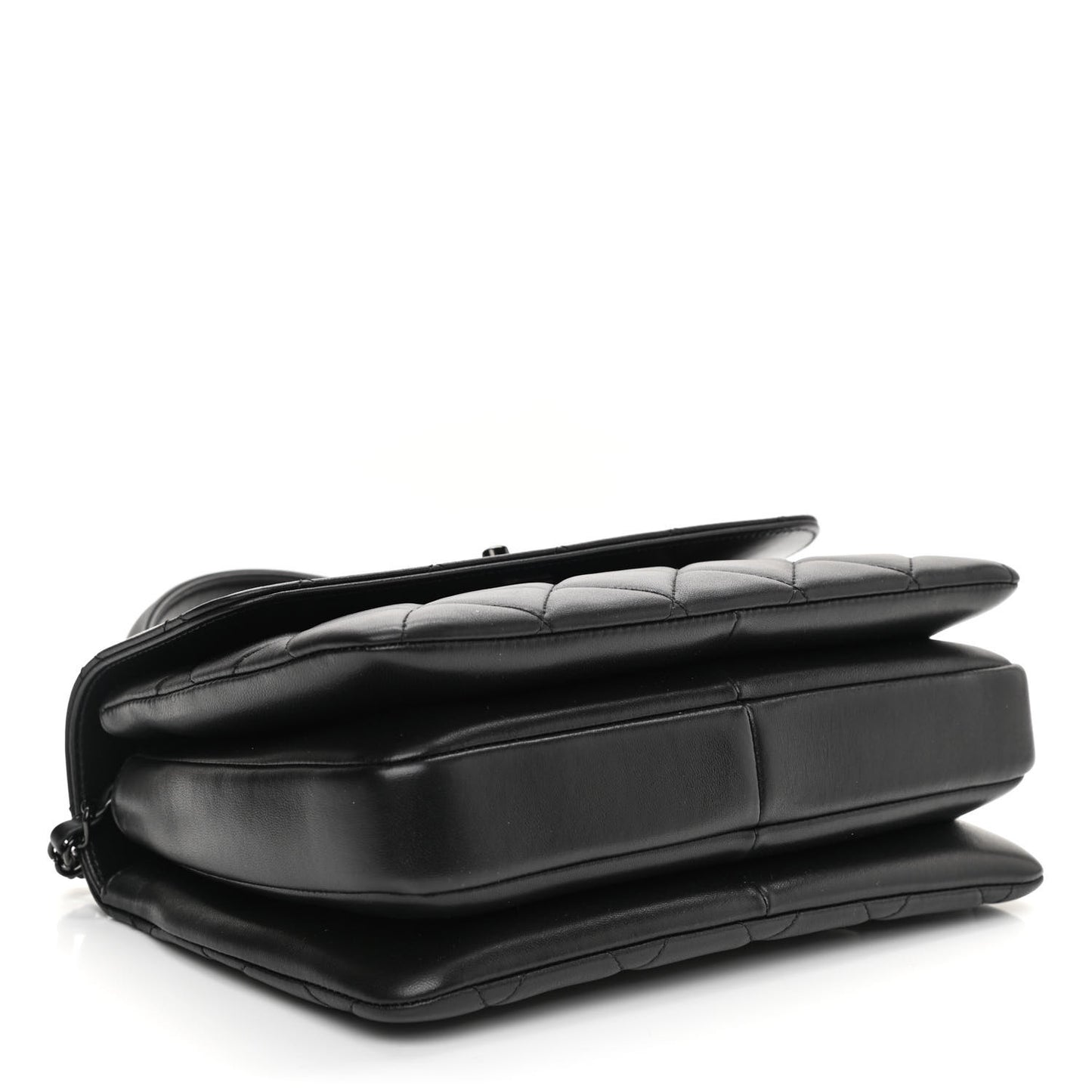 Lambskin Quilted Small Trendy CC Dual Handle Flap Bag So Black
