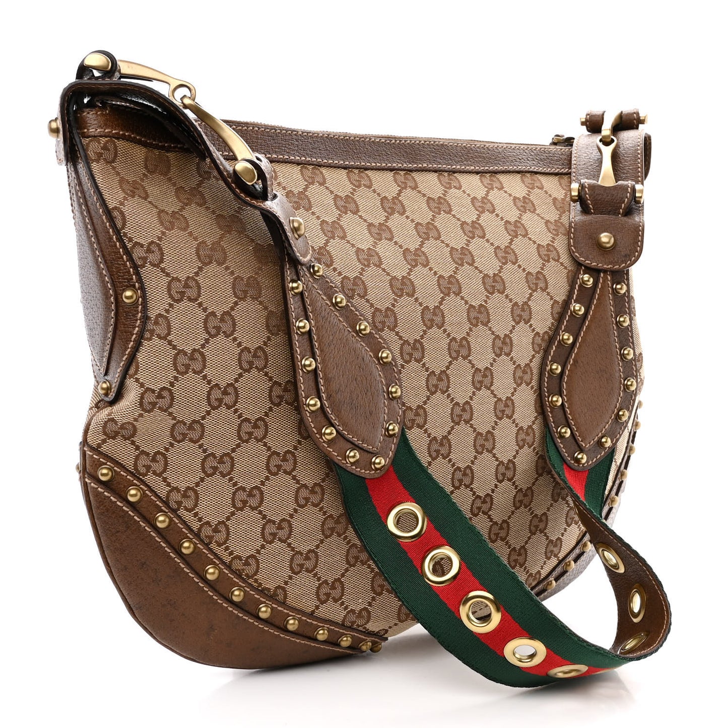Monogram Pelham Studded Shoulder Bag Brown