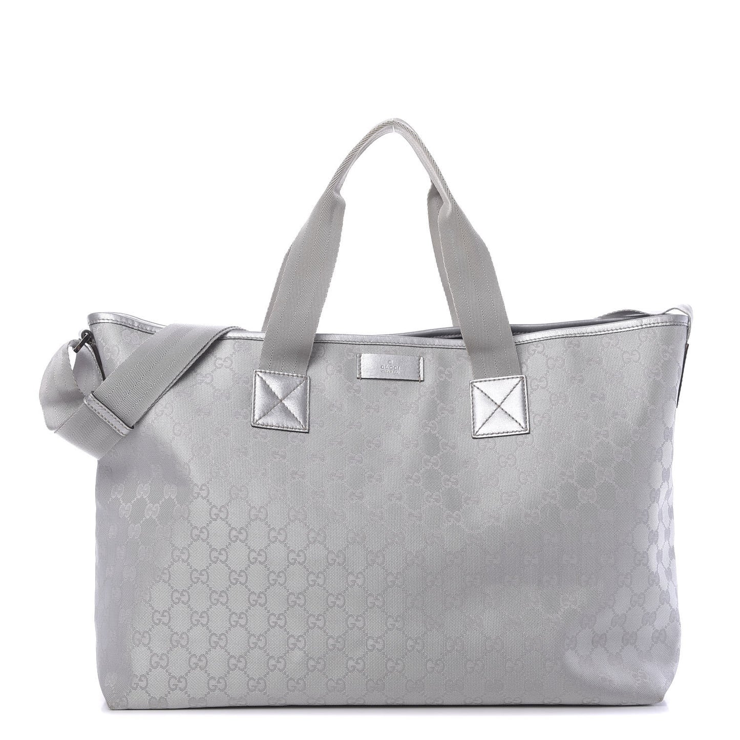 Metallic Monogram Travel Bag Silver