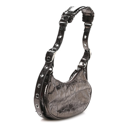 Balenciaga Metallic Agneau Arena Le Cagole Shoulder Bag XS  Dark Bronze 4 of 10